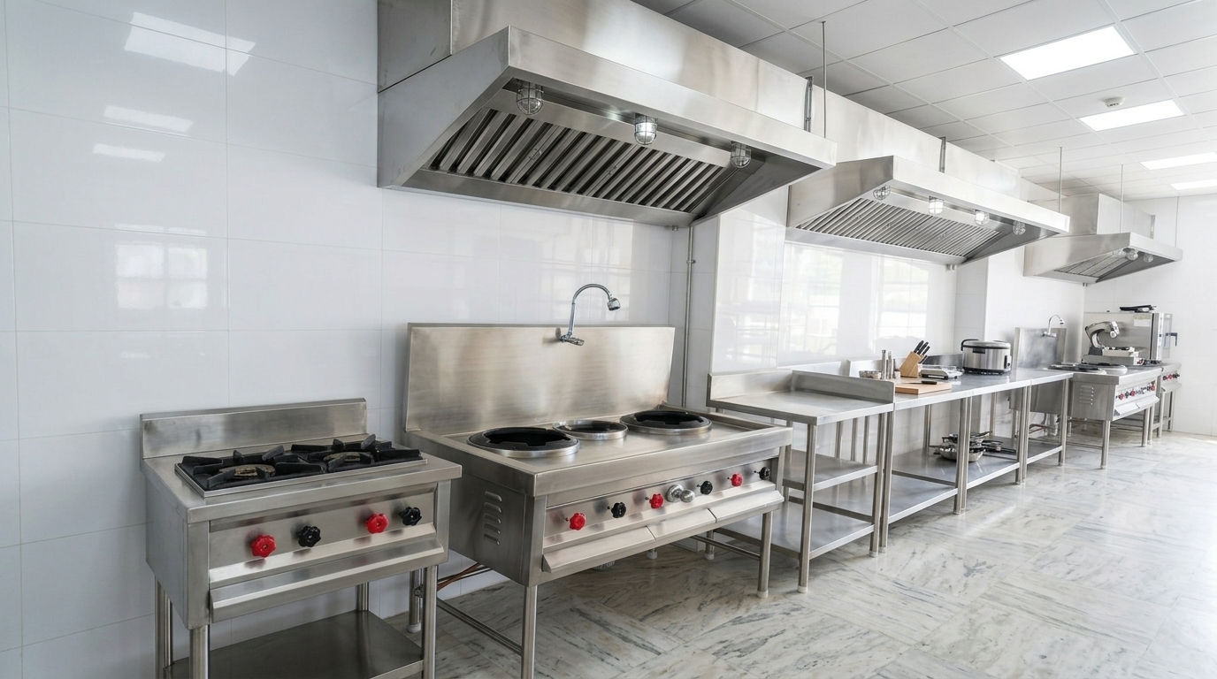 Commercial Chinese Jet Wok Range & Exhaust Canopy - BKS Industries